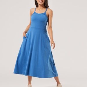 Pact Fit & Flare Strappy Midi Dress - Riverside